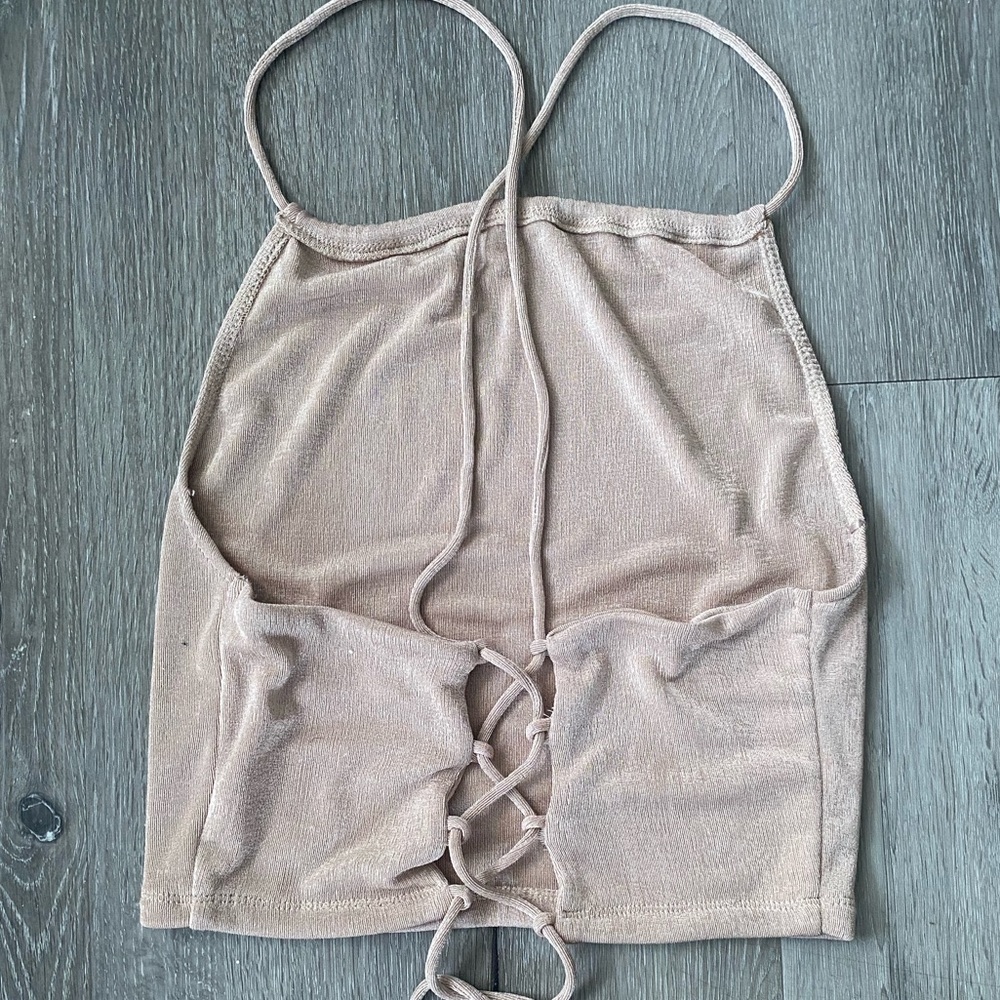 ELODIE Beige Halter Top